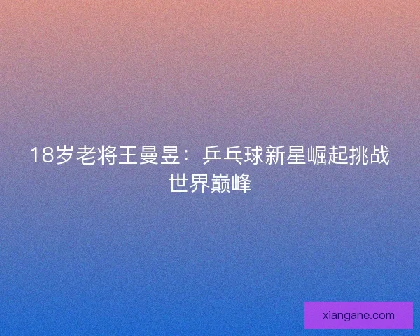 18岁老将王曼昱：乒乓球新星崛起挑战世界巅峰
